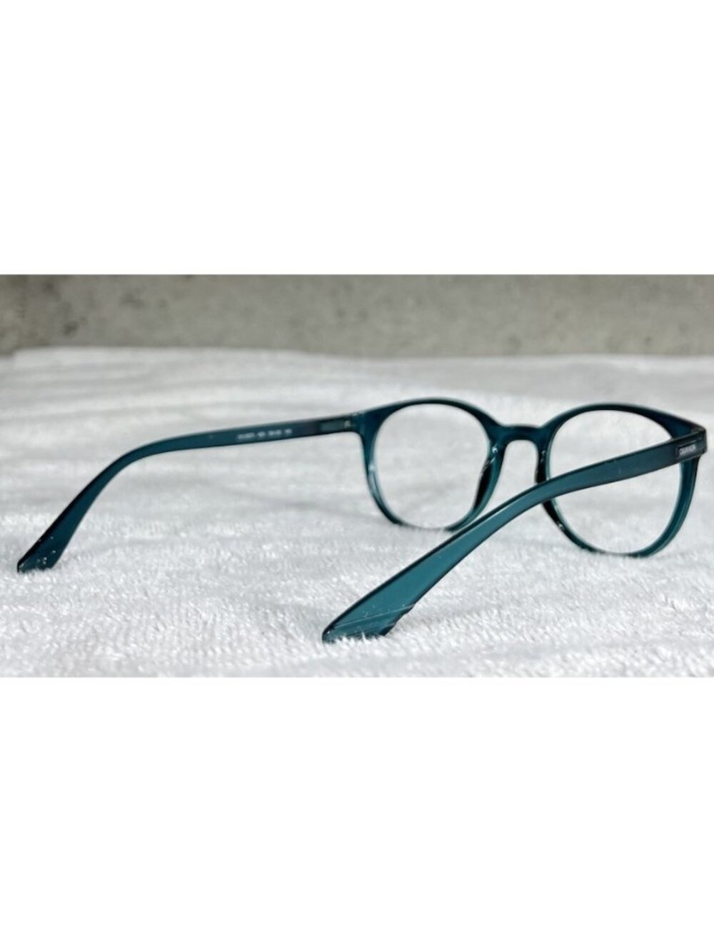 Calvin Klein CK19570 430 Round Teal Blue Clear Eyeglasses Frames Italy 50-20-145 - Picture 5 of 8